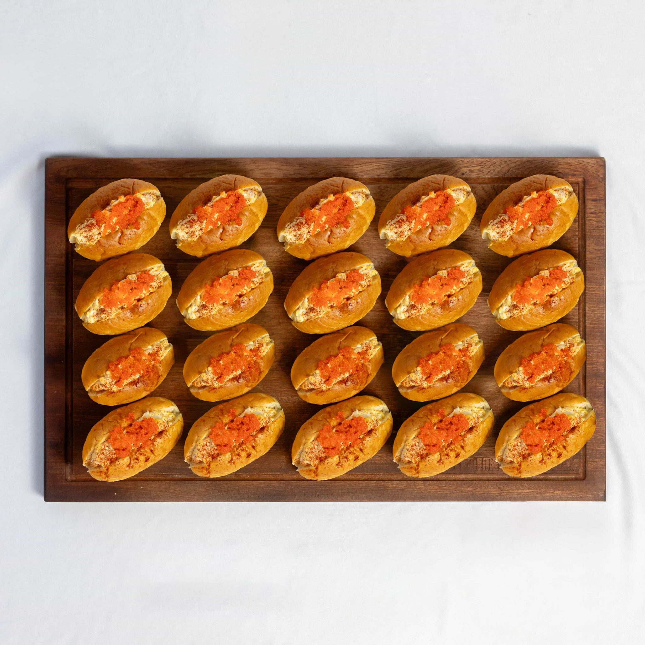 Canapé Box Truffle Egg Salad with Tobiko Mini Brioche Food Delivery