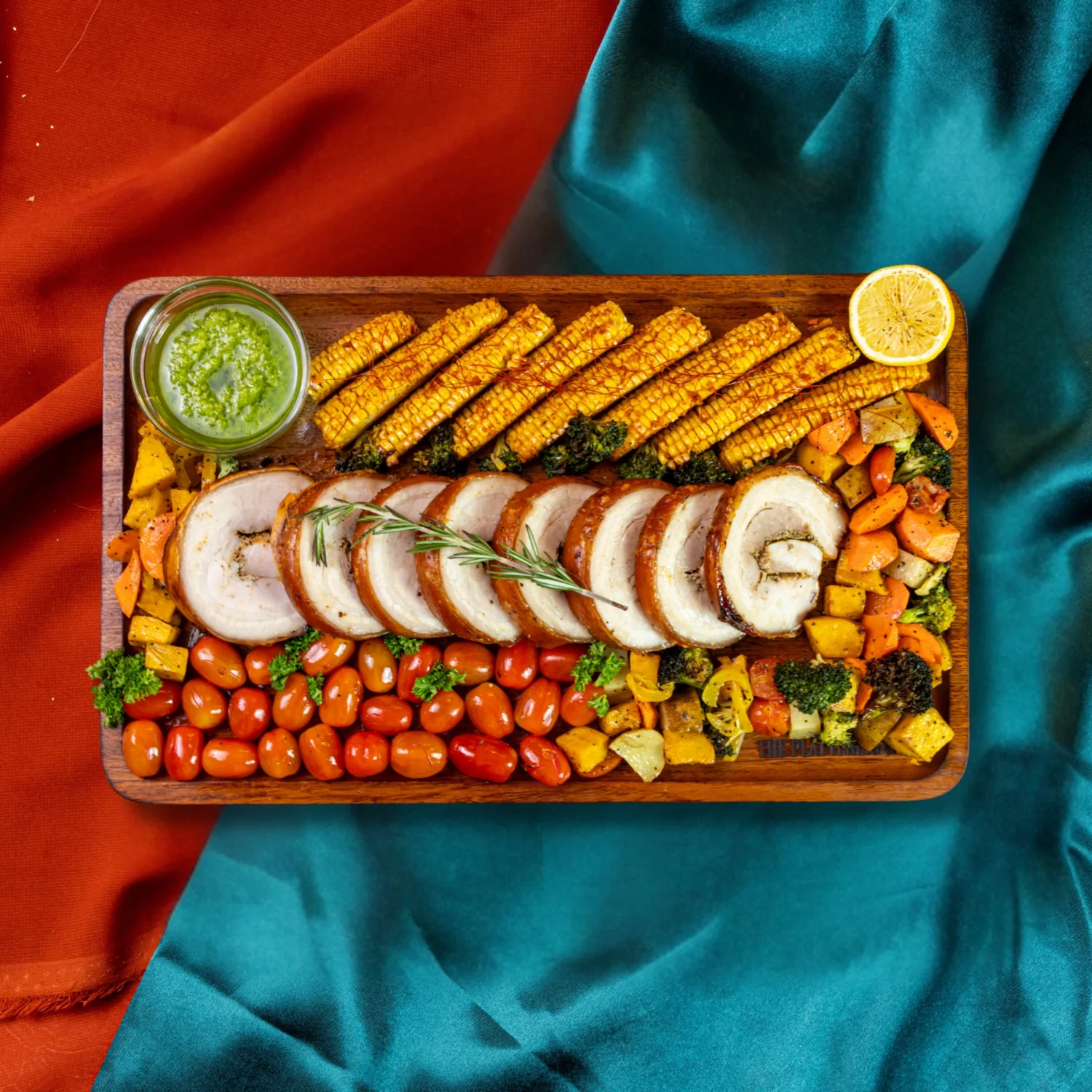 Crispy Crackling Pork with Spring Onion Ginger Dip Platter (serves 6 - 8 pax)