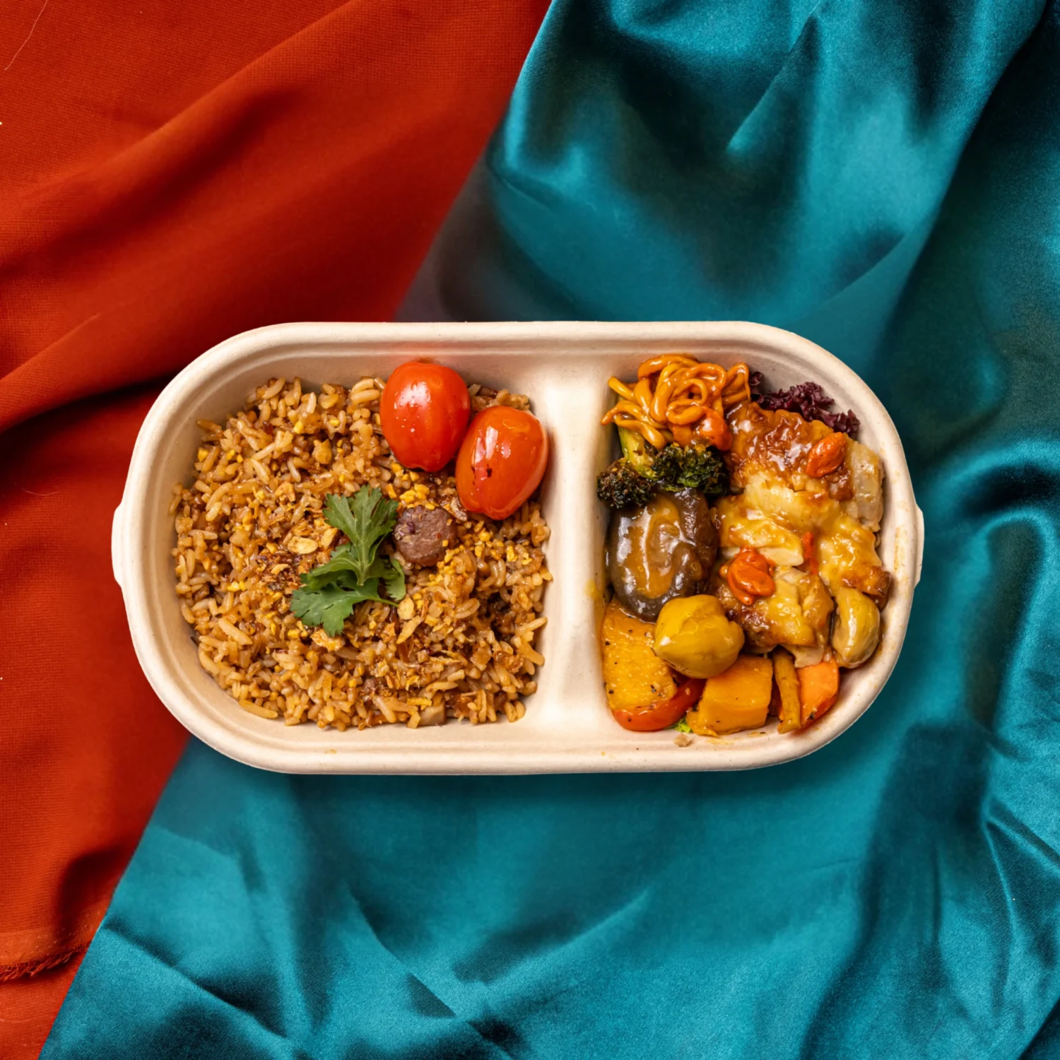 Herbal-Infused Roast Chicken with Mushrooms & Chestnuts Bowl