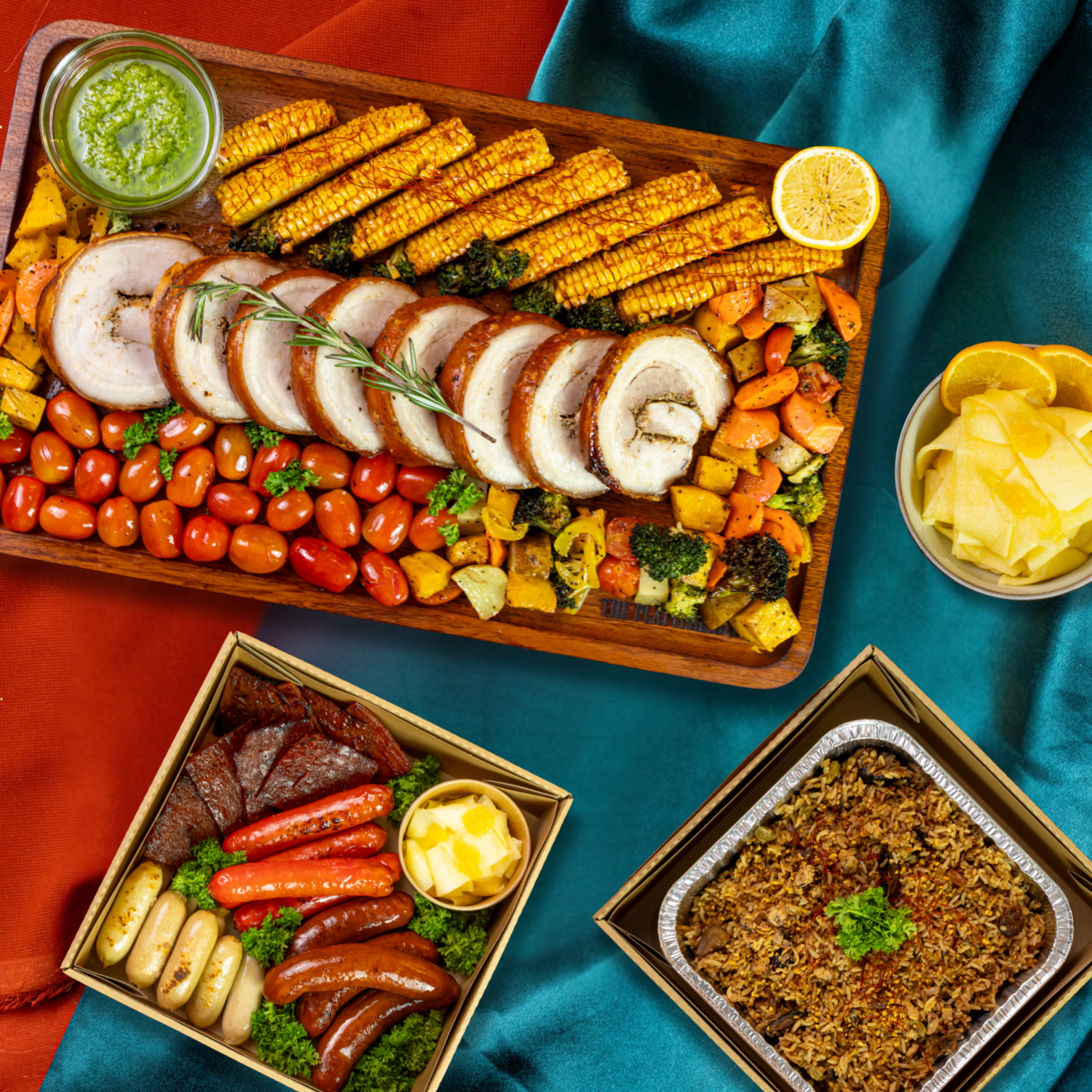 Crispy Crackling Pork with Spring Onion Ginger Dip Bundle (serves 8-10 pax)