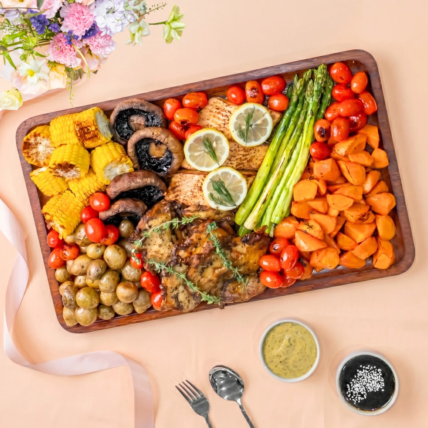 Mother’s Day Truffle Chicken & Salmon Platter (serves 5–7 pax)